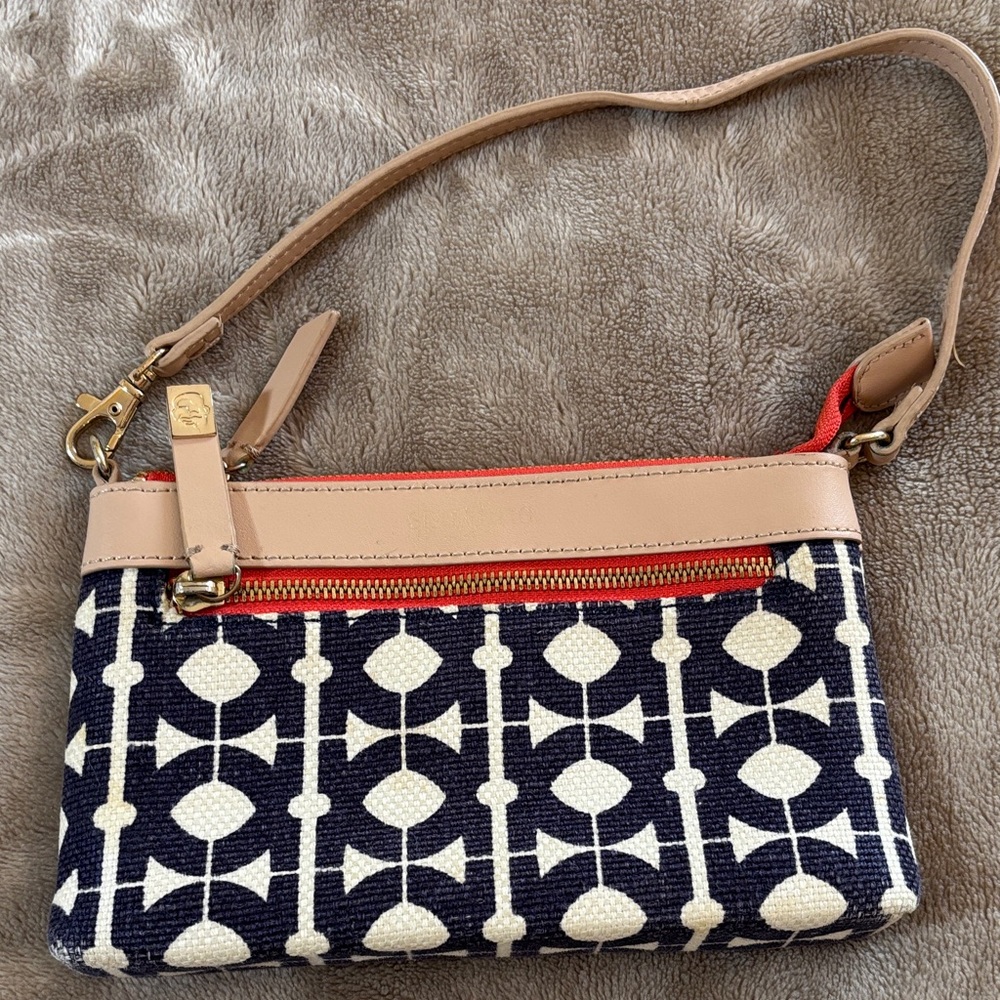 Spartina 449 Navy and Cream Patterned Clutch